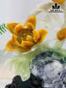 Liên Hoa Cát Tường Đá Serpentine  Cao 56 Ngang 37 Sâu 7 (cm) Riêng Đá Cao 56 (cm)