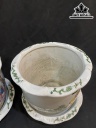 Đôi Chậu Vẽ Phúc Lộc Thọ Gốm Tàu Cao 21 Đường Kính Miệng 25 (cm)
