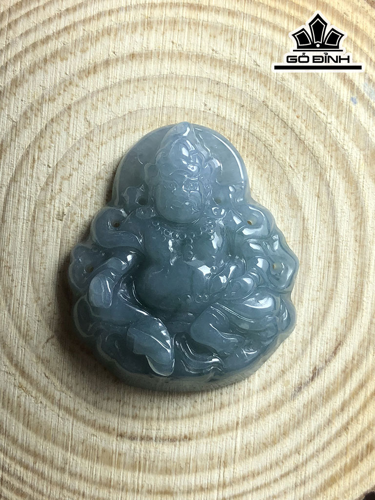 Mặt Dây Chuyền Hoàng Thần Tài Đá Cẩm Thạch Cao 35,5 Ngang 30,5 Sâu 7,9 (mm) 13,5g