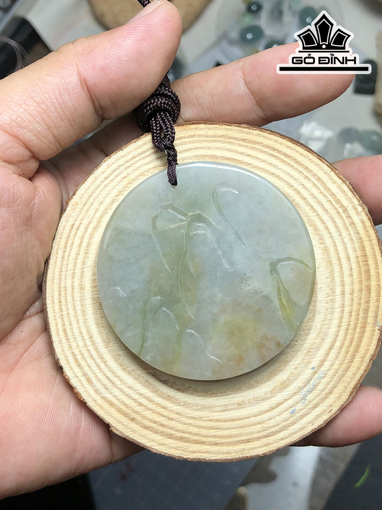 Mặt Dây Chuyền Phong Cảnh Đá Cẩm Thạch Cao 52 Ngang 7,3 (mm) 41,4g