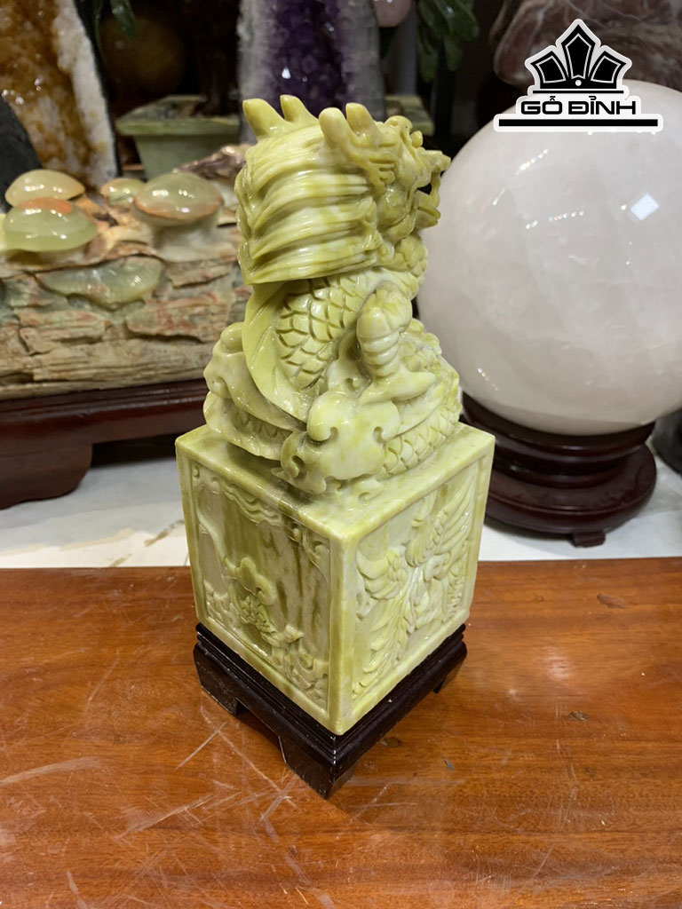 Ấn Rồng Đá Serpentine Cao 20 Ngang 8,5 (cm)