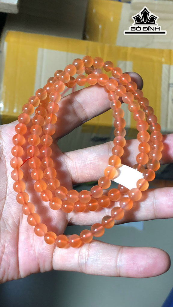 Chuỗi Đá Mã Não Nam Hồng 108 Hạt Đường Kính Hạt 6,7 (mm) 46g