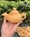Bộ Ấm Chén Đá Onyx Vàng Ấm Cao 10 Ngang 16 Sâu 9 Chén Cao 5 Ngang 3,3 (cm)