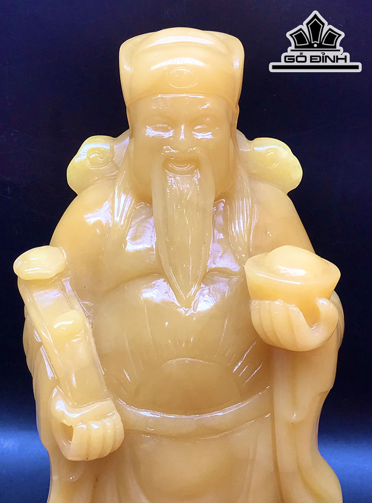Tượng Thần Tài Đá Ngọc Hoàng Long Cao 33 Ngang 12,5 Sâu 8 (cm) 3,55kg