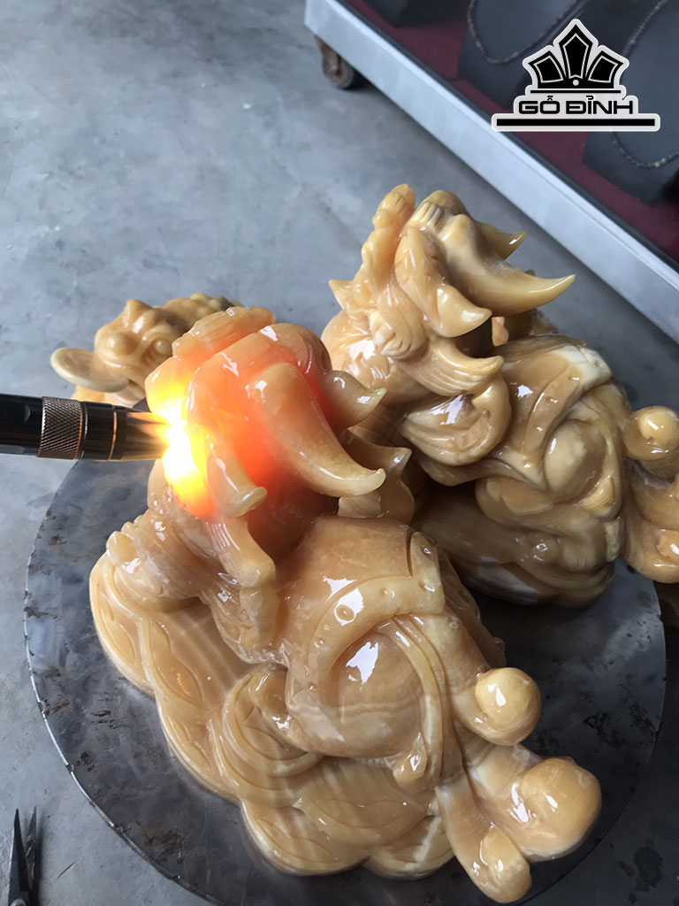 Cặp Tỳ Hưu Đá Ngọc Hoàng Long Cao 22 Ngang 29 (cm) 15,8kg