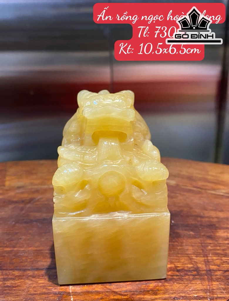 Ấn Rồng Đá Ngọc Hoàng Long Cao 10,5 Ngang 6,5 (cm) 730g