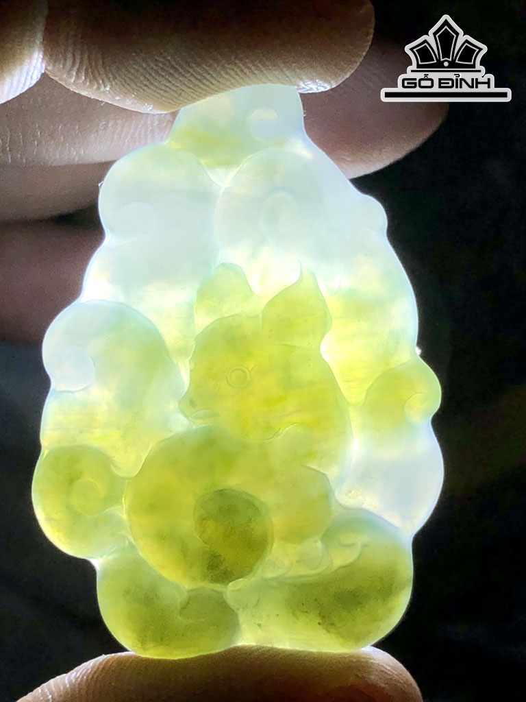 Cửu Vỹ Hồ Đá Cẩm Thạch Cao 42,8 Ngang 29,6 Sâu 6,1 (mm) 13,4g