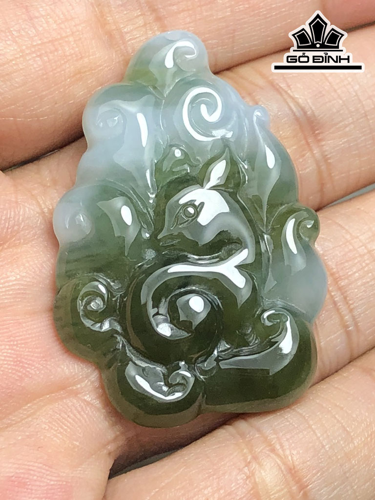 Cửu Vỹ Hồ Đá Cẩm Thạch Cao 42,8 Ngang 29,6 Sâu 6,1 (mm) 13,4g