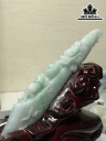 Tác Phẩm Đao Rồng Và Tỳ Hưu Đá Cẩm Thạch Cao 170 Ngang 12 Sâu 32 (mm) 95g (Chưa Tính Đế)