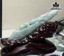 Tác Phẩm Đao Rồng Và Tỳ Hưu Đá Cẩm Thạch Cao 170 Ngang 12 Sâu 32 (mm) 95g (Chưa Tính Đế)