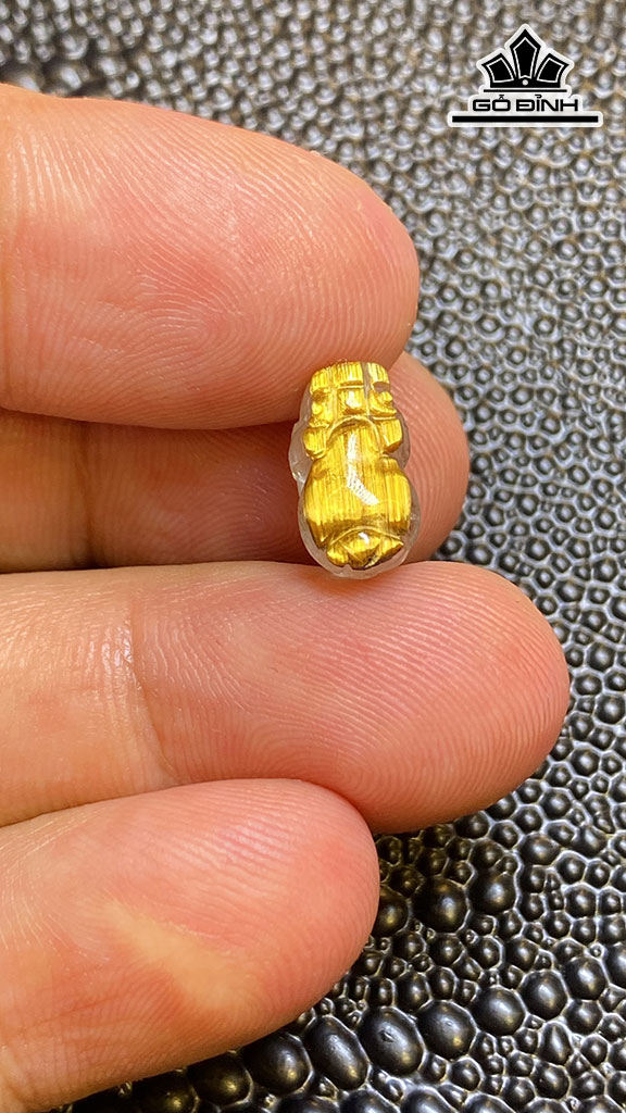 Mặt Dây Chuyền Tỳ Hưu Đá Thạch Anh Tóc Vàng Cao 12,2 Ngang 7,3 Sâu 6,8 (mm) 1g