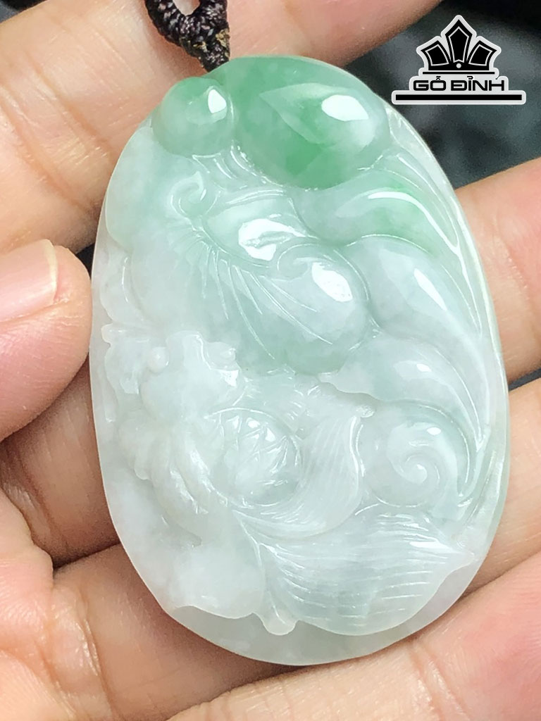 Mặt Dây Chuyền Niên Niên Hữu Dư Đá Cẩm Thạch Cao 51 Ngang 34 Sâu 7 (mm) 24g