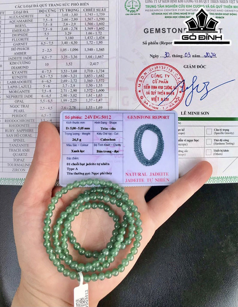 Chuỗi 128 Hạt Đá Ngọc Lam Đường Kính Hạt 5 - 5,05 (mm)