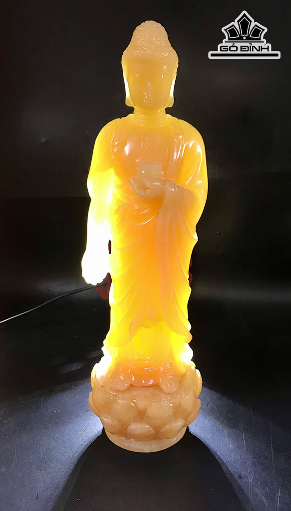 Tôn Tượng Đức Phật Adida Đá Ngọc Hoàng Long Cao 30 Ngang 10 Sâu 8 (cm) 1,75 - 1,8kg