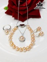 Set Ngọc Trai Nước Ngọt Hồng Cam Size 8 li