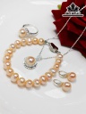 Set Ngọc Trai Nước Ngọt Hồng Cam Size 8 li