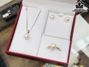 Set 3 Món Dây Chuyền Ngọc Trai Trắng Size 8 Li