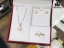 Set 3 Món Dây Chuyền Ngọc Trai Trắng Size 8 Li