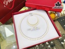 Set 4 Món Vòng Cổ Ngọc Trai Trắng Size 7 Li