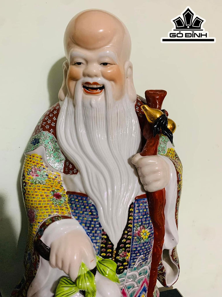 Bộ Tam Đa Phúc Lộc Thọ Vẽ Tay Gốm Tàu Cao 55 (cm)