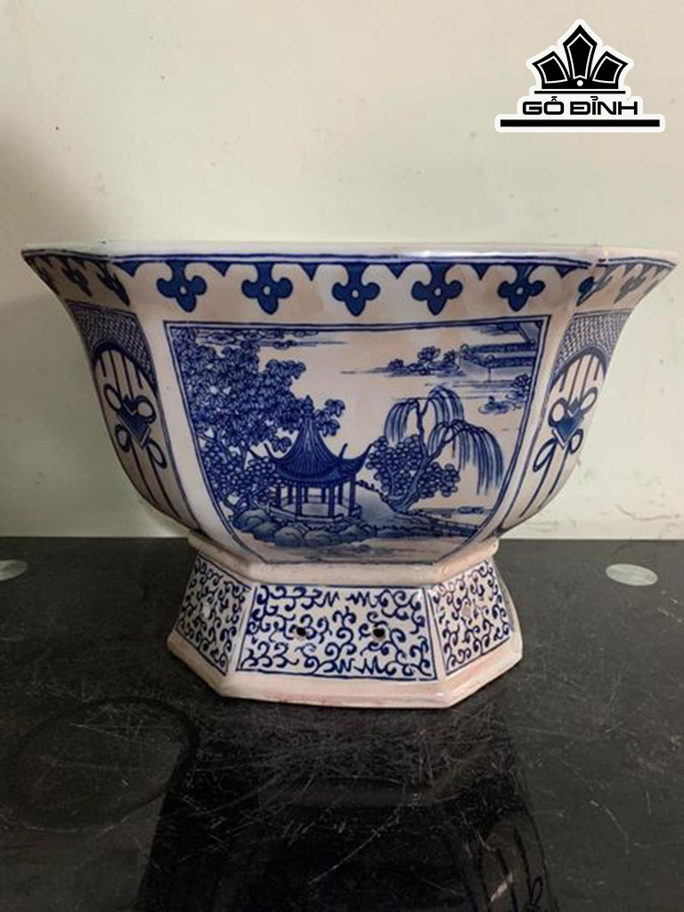 Chậu Hoa Gốm Tàu Cao 24 Miệng 35 (cm)