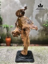 Tượng Đạt Ma Sư Tổ Gỗ Nu Bách Xanh Cao 52 Ngang 42 Sâu 28 (cm)