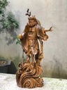 Tượng Đạt Ma Sư Tổ Quá Hải Gỗ Bách Xanh Cao 75 Ngang 35 Sâu 23 (cm)