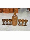 Bộ Ly Và Chai Rượu Gỗ Bách Xanh  Gồm 1 Chai 6 Ly