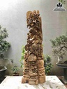Tượng Phật Di Lặc Ngũ Phúc Gỗ Bách Xanh  Cao 145 Ngang 48 Sâu 25 (cm)