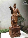 Tượng Trần Quốc Tuấn Gỗ Bách Xanh  Cao 140 Ngang 50 Sâu 45 (cm)