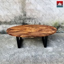 Bàn Sofa Hình Oval Gỗ Me Tây Cao 45 Dài 127 Rộng 60 (cm)