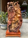 Tượng Cá (Song Ngư) Gỗ Hương Việt Nguyên Khối Cao 90 Ngang 45 Sâu 20 (cm)