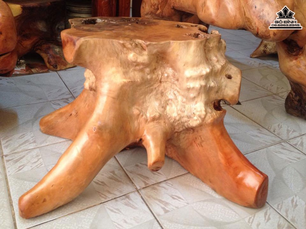 Đôn Gỗ ,Đôn Gốc Cây Nguyên Khối Gỗ Nu Xá Xị (Gù Hương) Cao 39 Ngang 73 Sâu 47 Mặt 40-29(cm)