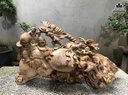 Tượng Phật Di Lặc Ngũ Phúc Ngồi Bao Tiền Gỗ Ngọc Am Cao 45 Ngang 80 Sâu 30 (cm)