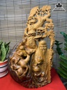 Tượng Ông Thọ Gỗ Nu Pơ Mu Cao 60 Ngang 38 Sâu 24 (cm)