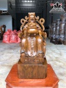 Tượng Thần Tài Gỗ Bách Xanh Cao 70 Ngang 31 Sâu 28 (cm)