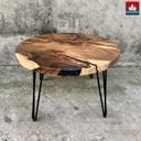 Bàn Tròn Gỗ Me Tây Nguyên Khối Đường Kính 70 Dày 4 Cao 45 (cm)