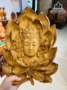Diện Phật Bà Gỗ Cẩm Vàng Cao 34 Ngang 24 Dày 4 (cm)