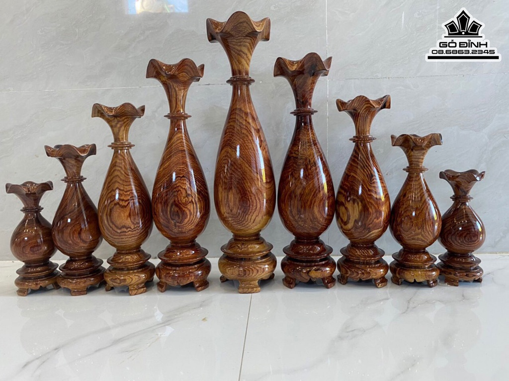 Bình 9 Món Gỗ Cẩm Cao 15 Đến 35 Ngang 6 Đến 8 (cm)