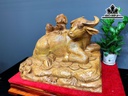 Tiểu Đồng Chăn Trâu Thổi Sáo Gỗ Ngọc Am Cao 42 Ngang 61 Sâu 41 (cm)