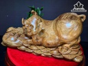 Tượng Heo Phong Thủy Gỗ Hương Cao 30 Ngang 63 Sâu 25 (cm)