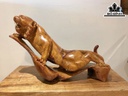 Tượng Hổ Phong Thủy Gỗ Hương Cao 40 Ngang 70 Sâu 20 (cm)