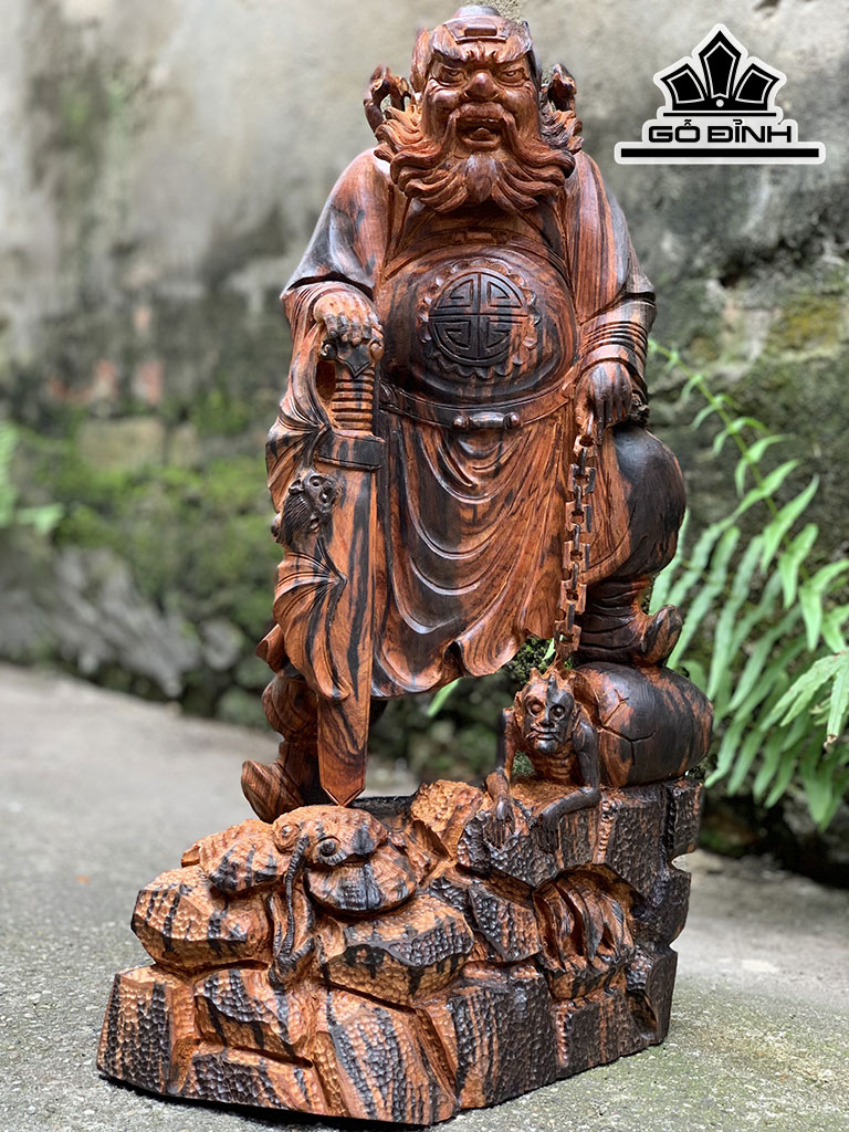 Tượng Đường Chung Quỳ Gỗ Trắc Cao 53 Rộng 27 Sâu 25 (cm)