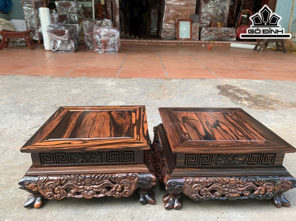 Đôn Kê Gỗ Mun Cao 16 Vuông 30 (cm)