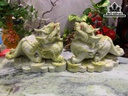 Cặp Tỳ Hưu Đá Serpentine Xanh Cao 23,8 Ngang 15 Sâu 32 (cm) 21kg