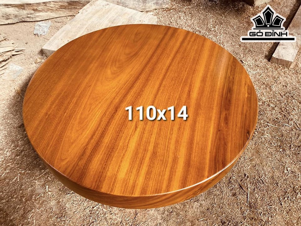 Mặt Bàn Tròn Gỗ Gõ Đường Kính 110 Dày 14 (cm)