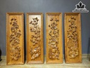 Tranh Tứ Quý 4 Mùa Hoa Nở Gỗ Hương Cao  127 Rộng 42 Dày 5 (cm)