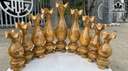 Bộ 9 Bình Trang Trí Gỗ Cẩm Bông Cao 25-45 Đường Kính 10 (cm)
