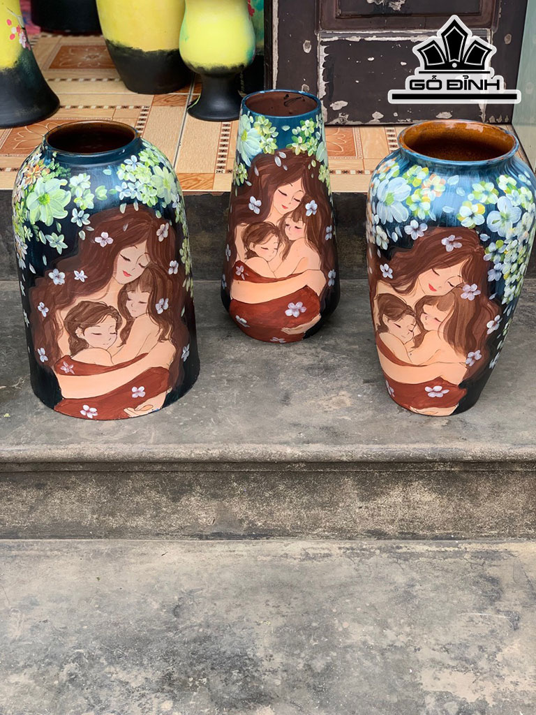 Set Mẹ Con 4 Chi Tiết Gốm Bát Tràng