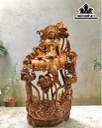 Tượng Phật Bà Gieo Duyên Gỗ Bách Xanh Cao 76 Ngang 38 Sâu 25 (cm)